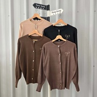 FJ OUTHER EMBROIDERY RIBBON - PREMIUM KNIT OUTHER CARDIGAN - FA43