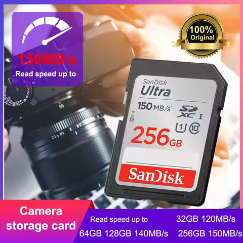 SanDisk Full-Size SD Card 32GB SDHC C10 64GB 128GB 256GB SDXC Card 512GB cartao de memoria carte sd 