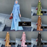 yeleedon  Aleesa Dress Satin Jubah Abaya Fashion Women Dress Muslim Dresses Abaya Muslimah Fashion W