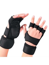 1對壓力保護訓練手套適用於運動提升半指露背手掌保護矽膠防滑和耐磨手掌保護