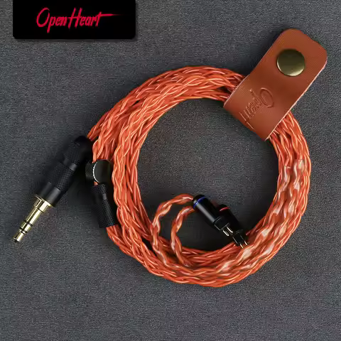OPENHEART Orange 8 Core Earphone Cable 2.5/3.5/4.4mm MMCX/0.78 2Pin/QDC Silver Plated Copper Replace