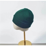 Beanie Hat Topi Streetwear Unisex Knitted Skullcap Hat Binnie Cap Roll Up Edge Trendy Cap 6