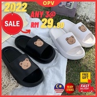 OPV R.STOCK Cute Bear Female Male Couple Thick Sole Indoor Slippers 2022 Tik Tok Ong 42 43 44 45 Yee