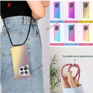For Oneplus 13R 1+ 13 Crossbody Necklace Cord Lanyard Gradient Phone Case for One Plus 13R ACE 5 Pro