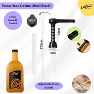ORIGINAL Pump Head Davinci & Monin (5ml/10ml/25ml) - Syrup & Sauce Dispenser - Black/White Logo