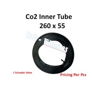 CO2 Inner Tube – 260 x 55 (L Valve, Schrader, 1 Pc)