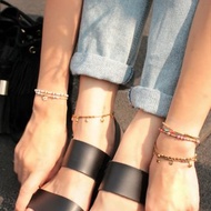 *hippie* Mermaid│小美人魚 星光貝殼黃銅串珠腳鏈