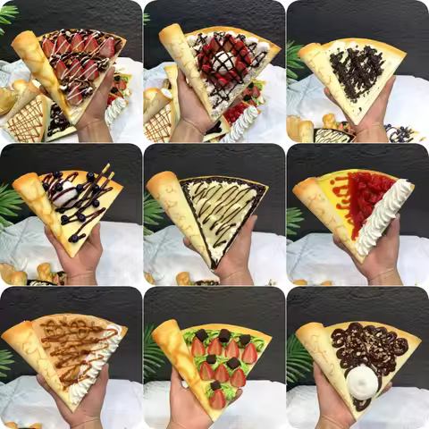 3D Realistic Fake Crepe Decor - Lifelike Artificial Pancake for Kitchen Display, Party Prop, Fake Ta