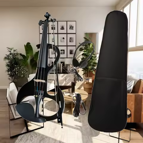 Electric Violin Set and Violin Bow Rosin with Accessories for Teens Adults