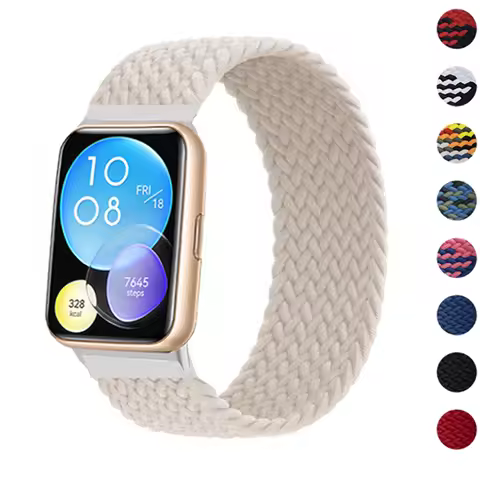 Nylon Band for Huawei Watch Fit 2 Strap smartwatch Accessories Elastic braided solo loop bracelet Co