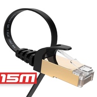 Lan สำเร็จรูปพร้อมใช้งาน สายแบน Cat7 RJ45 Ethernet Network Cable Cat7 Lead 10Gbp 600Mhz LAN UTP Patch Gold plated 2m 5m 10m 15m 20m 30m
