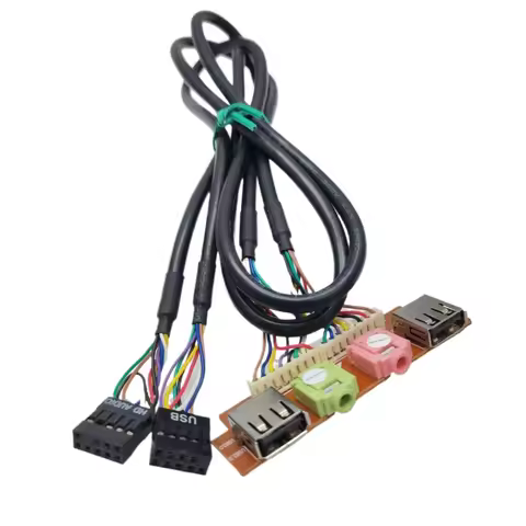 Desktop Computer Host Case Chassis Front Pannel I/O USB2.0 AC97/HD Audio Mic Headphone 3.5mm Plug Ca