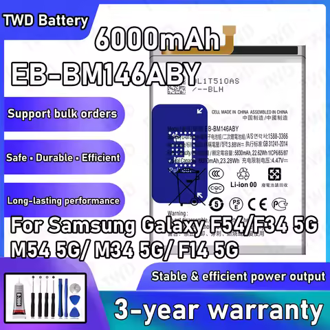 EB-BM146ABY Large capacity Battery For Samsung Galaxy F54/F34 5G/M54 5G/ M34 5G/F14 5G Batteries New