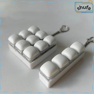 SHUFA Fidget Keychain, DIY Keyboard Keys Button Finger Keyboard Cap, Relaxing 3/4/9Keys Keycap Relie