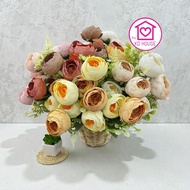 Egg Roses Bouquet Of 7 Stems With Leaves Fake Flowers Artificial