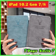 IPad tablet leather case, iPad 10.2 Gen 7 Gen 8 2020 case with premium deer pattern