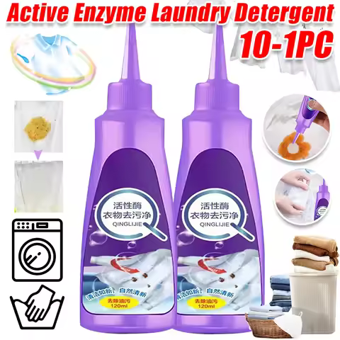 10-1pc 120ML Concentrated Liquid Laundry Detergent Clean Linen Active Enzyme Laundry Detergent T-shi