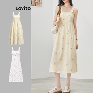 Casual Dress Ditsy Floral Draped Cotton Embroidered Sunflower Dress for Women L52AD074 (Multi-color)