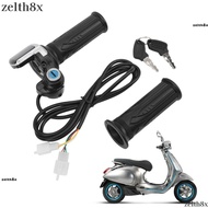 ZELTH 48V Half Twist Throttle, LED Indicator Grip Lock Key Set Electric Throttle Grip,  LCD Display 