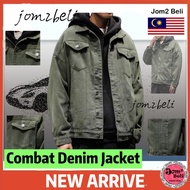 Jacket Men combar Fashion Slim Denim Jacket Jeans Coat jaket seluar jeans lelaki army green