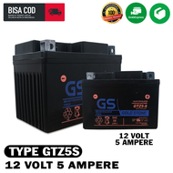 AKI GS GTZ5S 5 AMPERE. aki kering honda beat, aki kering supra, aki vario 110,aki kering gs gtz5s ,aki honda karisma,aki kering vixon,aki yamaha mio j