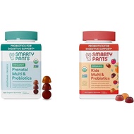 SmartyPants Vitamin Pranatal Organik Wanita Lelaki Multivitamin Gummies dengan Probiotik, Omega 3, V