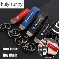 HYS Volkswagen Car Logo Key Chain Suede Carbon Fiber  Pure Color Key Ring Fashion Buckle For Beetle 