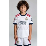 MADRID HOME KIDS FOOTBALL SHIRT SET 2027 PREMIUM AURI SPORT