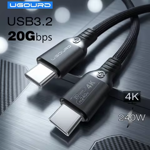 Full Function 20Gbps Type C Cable USB3.2 Gen2 *2 USB C 20G Data Transfer Cord USB 3 240W Fast Charge