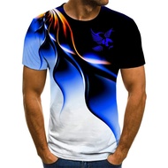 Colorful Eagle icon 3D Print Summer Men's O-Neck T-shirt Casual Short Sleeve Oversized Pullover Fash