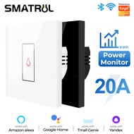 SMATRUL 20A/40A Tuya Smart Switch Wifi Water Heater Boiler Touch Switch Smart Home Air Conditioner Light Timing Switch UK Wall Electrical App For Alexa Google Home Smart Life
