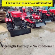 Multi functional tracked rotary tiller, small diesel micro tiller, greenhouse orchard cultivator, ag