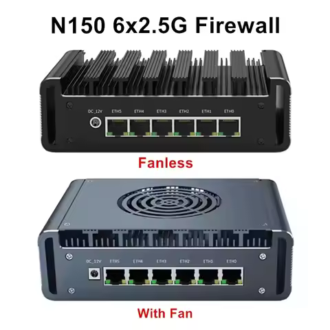 Intel N150 N100 Firewall Appliance 6x2.5G i226-V Mini PC DDR5 2xNVMe Industrial Computer pfSense Hom