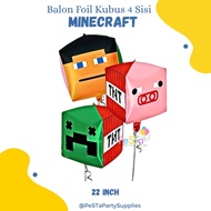Minecraft Foil Balloons Minecraft 4D Foil Balloons Minecraft Character Foil Balloons_PeStaPartyuppli