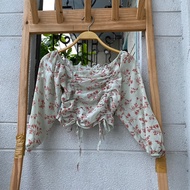 2hand floral shirt, waist 56 to 62cm, length 42cm, code 274
