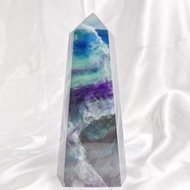 螢石柱 海浪 山型紋 艷麗 海浪感 帶彩虹光 藍螢石 紫螢石 紅1