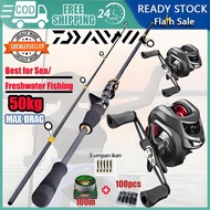 DAIWA Casting Set Murah Pancing Set Reel bc Corbon Rod Casting Mesin Casting Joran Pancing Set