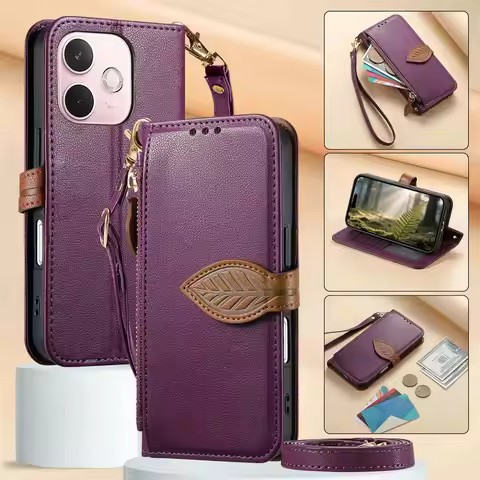 Flip Case For OPPO A5 Pro 5G 4G Zipper Card Leather Etui For OPPO A5X A3X A40 A60 A80 A18 A38 A58 A7