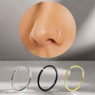 3 ชิ้น เครื่องประดับจมูก/หู ปลอมสำหรับผู้หญิงและผู้ชาย ขนาด 18K สีทอง ลวดลายแฟชั่น รูปทรงกลม แบบไม่ต