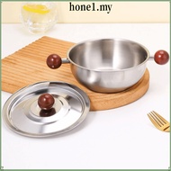 HONE Complementary Food Pot, Wood Ball Handle Stainless Steel Small Cookware, Simple Round Bowl 0 Co