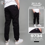 ⚡GW⚡NO.9734 กางเกงขายาว ผู้ชาย เอวยืด ขาจั้มพ์ Jogger Pants ผ้าคอตต้อน ยาว 37-37.5 นิ้ว ไซส์ M-2XL