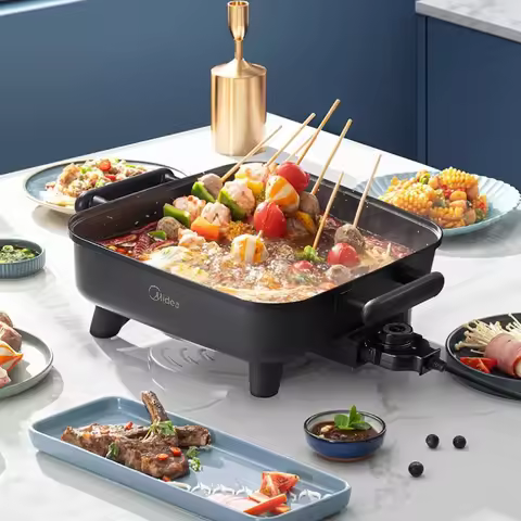 Multifunctional All-in-One Electric Hot Pot Household Cooking Pot for Frying & Shabu Special Hot Pot
