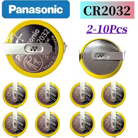2-10PCS Original Panasonic CR2032 2032 Battery With Wire Solder Tabs Disassemble Battery Wire Mother