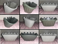BIG 4 clip vertical pots for plants / paso / hanging pot / wall pot / fence hanging pot / four clips