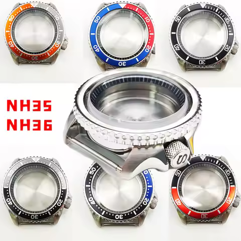 The improved SKX007 men's watch case sapphire 42mm stainless steel case is suitable for NH35/NH36 mo