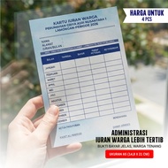 RT Citizen Iuran Card Housing/ – A5 Full Color – Custom Name & Logo