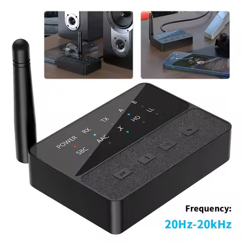 Bluetooth-Compatible 5.3 Wireless Stereo Receiver Transmitter 3.5mm AUX/RCA 2 In 1 Stereo Music Adap