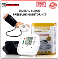 pushcartph Original Electronic Digital Blood Pressure Monitor Kit with Heart Rate Monitor and Voice Broadcast Function | Arm Style Digital BP Kit Set | Automatic Reading Sphygmomanometer Pulsometer | Pang Check ng High Blood | Pang BP
