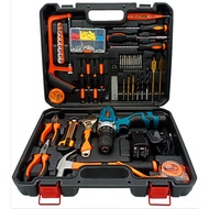 117PCS Multifunctional Tools Set Electric Household 12V Cordless Power Drill Kits Toolbox with 1 Charge + 2 Battery-SG