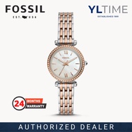Fossil Lady ES4649 Carlie Mini Three-Hand Two-Tone Stainless Steel Watch (100% Original & New)